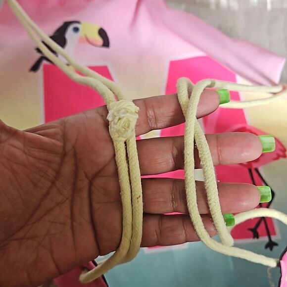 Justice Ladies String Bag Pack One Size Hot Pink & Green - Picture 15 of 16